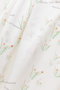 Exquisite floral pattern detail on Princess Louise Silk Nightgown.