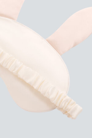 Back view of Bunny Child Eye Mask with soft silk elastic band for gentle fit.