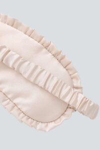 Back view of Fairy Kid's Eye Mask with ruched elastic silk band for secure fit.