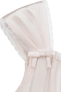 Detail view of flutter shoulder and bow design on MANITO Fairy Kid's Tank Nightdress.