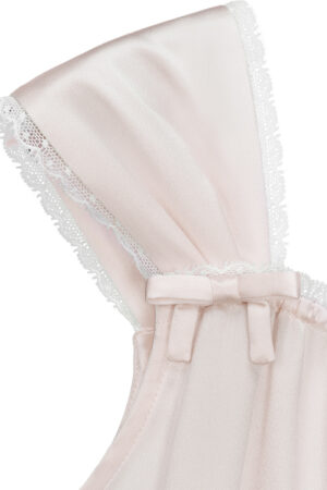 Detail view of flutter shoulder and bow design on MANITO Fairy Kid's Tank Nightdress.