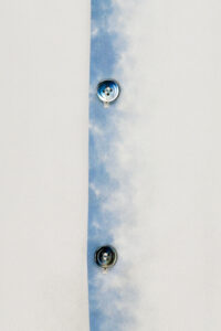 Artistic blue gradient buttons on Inkmark Men's Pajama Set, reflecting refined craftsmanship and a sense of peaceful leisure.