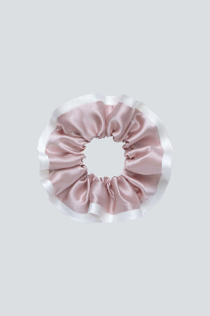 Pink Two-tone Silk Scrunchie brings a sweet vintage vibe while soft silk protects hair from frizz.