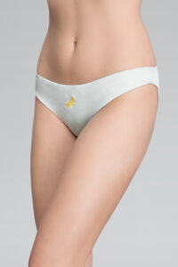 Lemon embroidered silk briefs from the Fruity 3-Pack Silk Briefs Gift Box modeled in mint color.