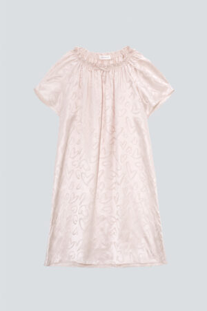 MANITO Loving Kid's Nightdress with heart jacquard pattern, designed in a loose fit for children's comfort.