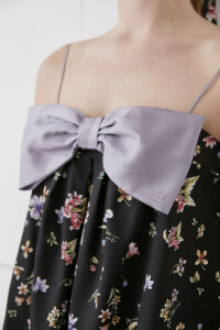 Detail of Lrisette Bow Camisole and Pants Set.