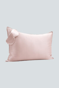 HA Silk Pillowcase & Eye Mask Gift Box in blush pink, with the silk pillowcase and eye mask displayed against a light background.