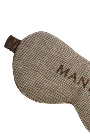Close-up of Maple Men's Eye Mask front, highlighting the fine woven texture and smooth curved edge