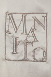 MANITO Neat Men's Lounge Set with tonal embroidered logo patch on chest pocket.