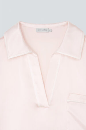 Polo shirt top from MANITO new authentic women's polo shirt pajama set in a ballet pink color.