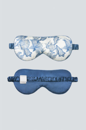MANITO Ocean Blue Men's Silk Eye Mask displayed against a minimalist background.