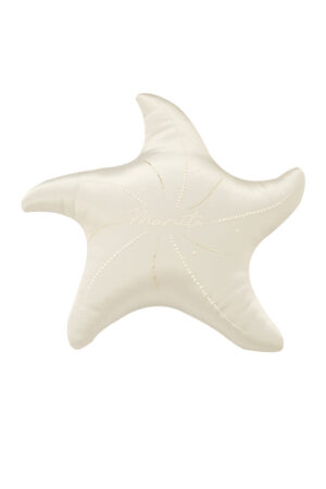 MANITO Ocean Starfish Throw Pillow with fine rhinestone patterns and brand signature.