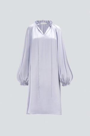 Full display of MANITO Sophia silk nightdress in purple.