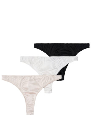 Tacetto Briefs Gift Box set in pink, white, and black, layered to showcase smooth silk texture and refined craftsmanship.