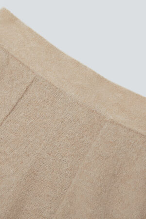 Detailed shot of Teddy Women's Cotton Wool Knit Lounge Set waistband showing soft elastic and fine stitching.