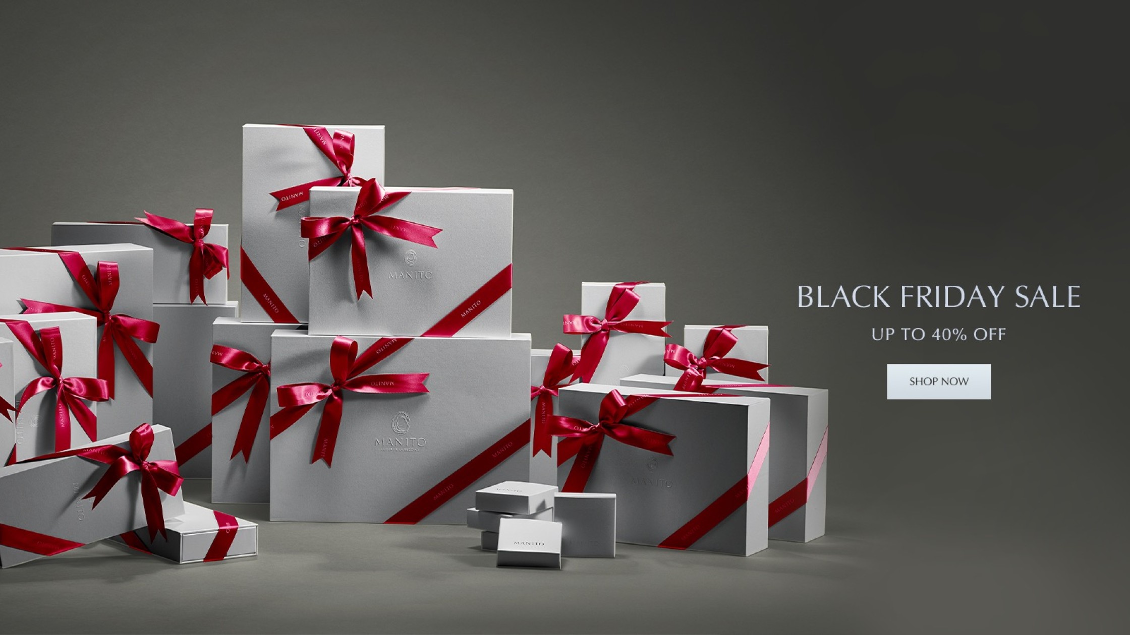 A bunch of gift box with silk pajamas in it for Black Friday Sale
