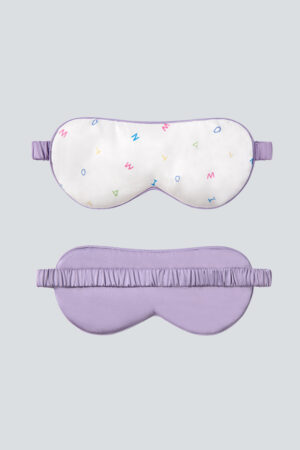 The front and back of the New Signature Multicolor Logo Eye Mask show off the vibrant logo on the front and the elegant colors on the back for a unique look.